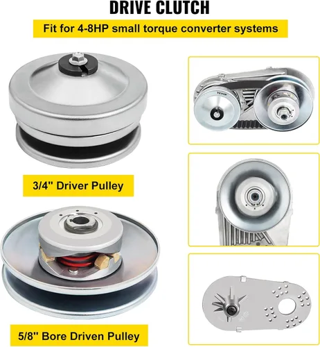 Vista 5 de VEVOR Convertidor de par, kit convertidor de par 30 Series 212 Predator Go Kart, juego de embrague Comet para Mini Bike, polea de controlador de 3/4