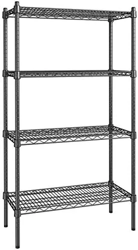 Vista 110 de Kit de 4 estantes de epoxi verde NSF de 21 x 72 pulgadas con postes de 86 pulgadas, estantería de almacenamiento resistente, kit de estantería