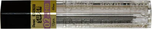 Vista 2 de Pentel Super Hi-Polymer Recarga 0.008 in, 12 Piezas/Tubo (C502-HB)