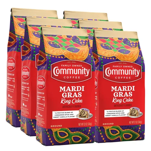 Vista 36 de Community Coffee Caramelo sabor a mantequilla de galletas de 12 onzas, café molido de tostado medio, bolsa de 12 onzas (paquete de 1)