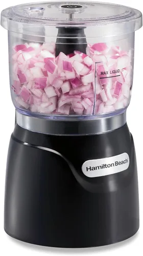 Hamilton Beach - Picador de verduras eléctrico y mini procesador de alimentos, 3 tazas, 350 vatios, para picar, cortar y hacer puré, negro (72850)