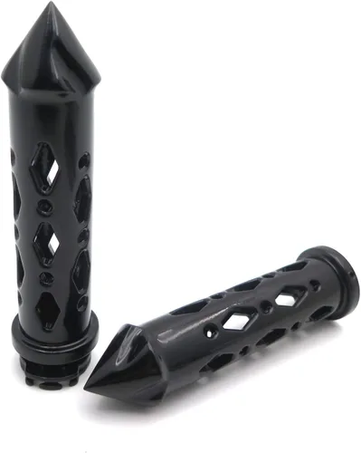 Vista 6 de SMT-Black Spike Grip 7/8 "Barras CNC compatibles con Yamaha Kawasaki Manillares Sport Bikes [B00RW3FDU0]