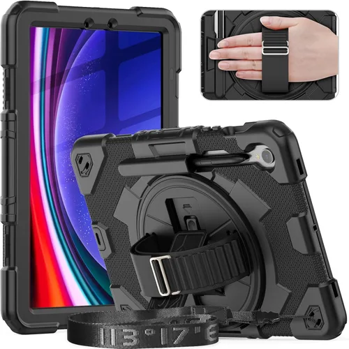 Timecity Para Samsung Galaxy Tab S10 FE/ S9 FE 5G 10.9 pulgadas/ S9 11 pulgadas (SM-X510/SM-X516/SM-X710/SM-X716B/ SM-X718U): Funda protectora Negro