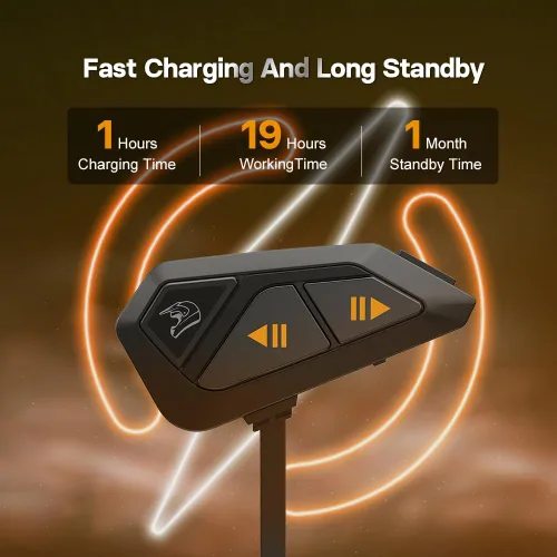 Vista 7 de FreedConn Casco de motocicleta Bluetooth auricular intercomunicador con música compartida, universal FG 3,937.0 ft 6 vías sistemas de comunicación