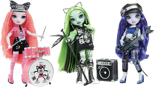 Vista 6 de Rainbow Vision Shadow High Neon Shadow- Muñeca de Moda Poseable Harley Limestone (Verde Neón). 2 Atuendos de Diseñador para Mezclar y Combinar, Set