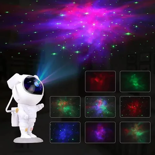 Vista 3 de Pleshy Space Buddy - Proyector de luz nocturna, proyector de luz nocturna de estrella galaxia, proyector de astronauta espacial, luz de proyector