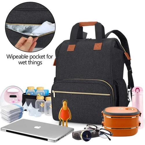 Vista 3 de Teamoy Bolsa para extractor de leche compatible con Spectra S1, S2, Medela y bolsa enfriadora, bolsa convertible para extractor de leche y mochila