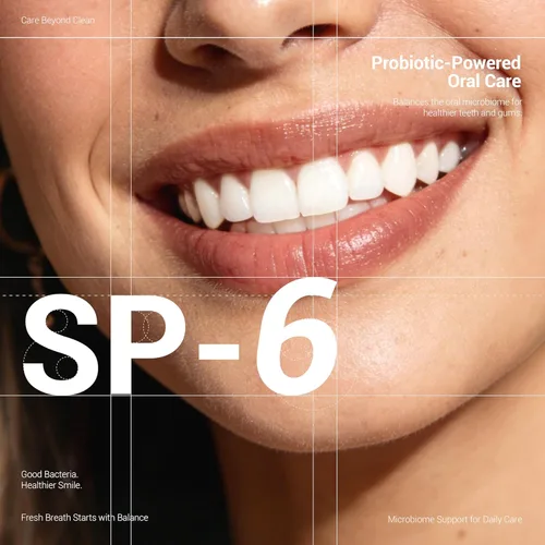 Vista 2 de MSDRWIKEY SP-6 Pasta de dientes blanqueadora probiótica, fórmula mejorada con 6 probióticos y salud de las encías, segura para esmalte, sin flúor