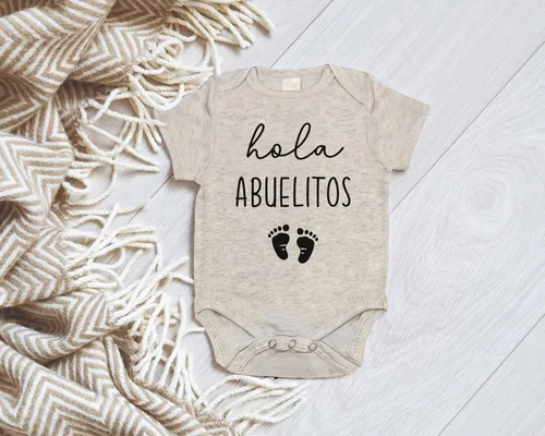 Vista 5 de ¡Hola, Abuelitos! Anuncio de Embarazo Bodysuit Infantil para Abuelos Regalo para Abuelo y Abuela