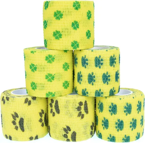 Vista 39 de Vendaje autoadhesivo y envoltura adhesiva animal Vendaje cohesivo envoltura autoadhesiva Cinta adhesiva de primeros auxilios para perros, gatos