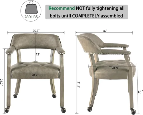 Vista 87 de Silla de comedor con ruedas, sillas de capitán con rodillos, juegos de dinette, sillas de póquer con ruedas, mesa de cocina, sillas rodantes, silla