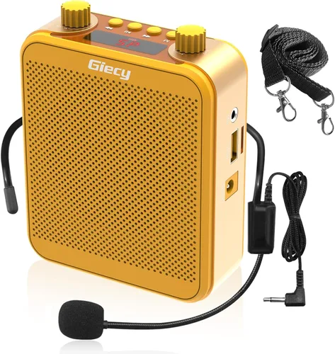 Vista 10 de Amplificador de voz portátil, Giecy 30W 2800mAh Bluetooth recargable amplificador de voz personal con auriculares con micrófono, altavoz de sistema