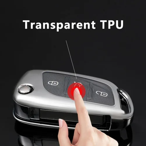 Vista 3 de Key Fob Cover For Peugeot For Citroen C1 C2 C3 C4 C5 DS3 DS4 DS5 DS6 Soft TPU Car Folding Flip Key Case Cover Shell Protector Accessories