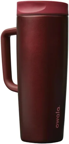 Vista 33 de Owala SmoothSip Slider - Vaso de café aislado de acero inoxidable, reutilizable, taza de café helado, taza de viaje para café caliente, sin BPA, 12