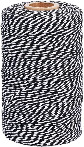 Vista 17 de G2PLUS Cuerda de Navidad, cuerda de algodón blanco y verde de 0.079 in, 656 pies, cuerda de envoltura de regalo para manualidades