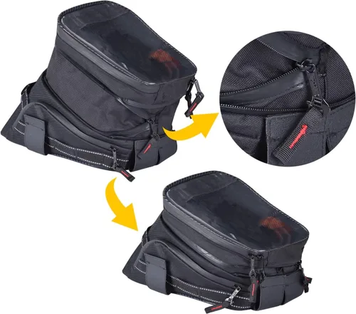 Vista 8 de Bolsa para tanque de motocicleta Sresk con correa, bolsa de almacenamiento compatible con Honda Yamaha Suzuki Kawasaki Harley, resistente al agua