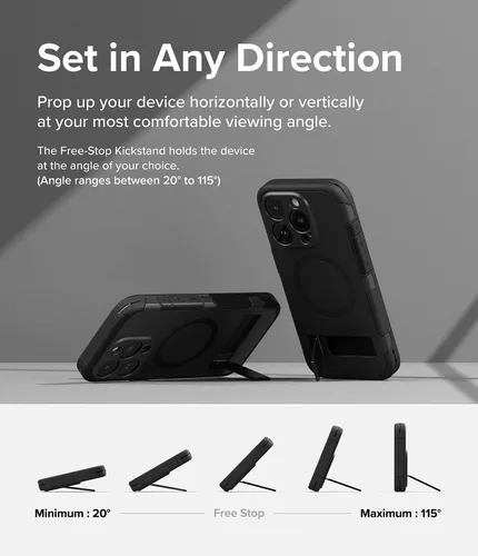 Vista 5 de Ringke Todos [Compatible con Magsafe] Funda diseñada para iPhone 15 Pro Max, funda protectora con soporte, potente cubierta magnética con recortes