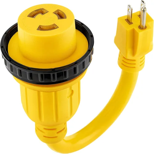 Vista 9 de Kohree Adaptador RV de 30 amperios a 110V con protección contra sobretensiones, adaptador de potencia RV de 15 amperios a 30 amperios de 8000 julios