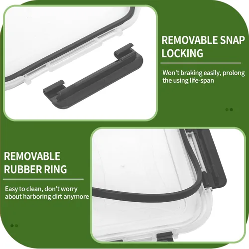 Vista 4 de Skroam Paquete de 5 Recipientes de Vidrio de Almacenamiento de Alimentos de 36 OZ con Tapas Herméticas, Recipiente de Vidrio para Preparación