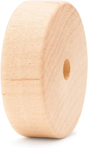Vista 27 de Ruedas de madera maciza de 1 pulgada de diámetro para manualidades, agujero de 1/4 de pulgada, grosor de 3/8 de pulgada, paquete de 12 mini ruedas