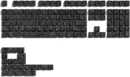 Vista 2 de dagaladoo Teclas negras topográficas Teclas PBT de doble inyección Teclas de teclado con brillo Teclas laterales impresas Teclas de perfil Cherry