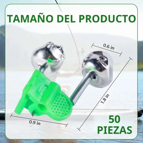 Vista 2 de KISEER 50 piezas de plástico Campanas de pesca Clips de alarma de caña de pescar con campanas de alerta dobles