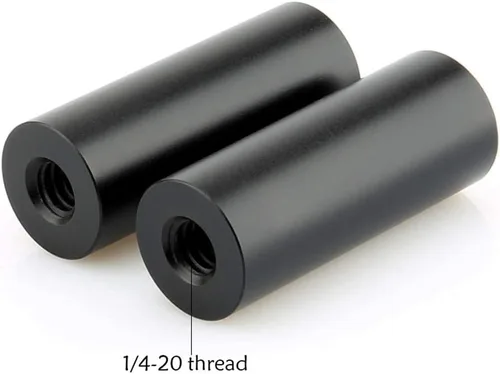 Vista 2 de NICEYRIG Varilla micro de 1.5 pulgadas y 0.591 in con roscas hembra de 1/4, varilla de cámara de aleación de aluminio oxidada negra [paquete de 2]