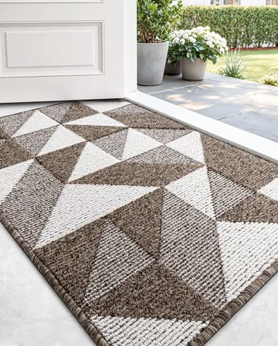 Vista 18 de DEXI - Alfombras para puerta de entrada, antideslizante, lavable, absorbente, resistente a la suciedad en el interior, alfombra de entrada de perfil