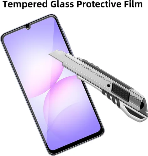 Vista 3 de Paquete de 4 protectores de pantalla de vidrio compatibles para Samsung Galaxy A07 5G / 4G [dureza 9H] - Vidrio templado de pantalla HD, resistente