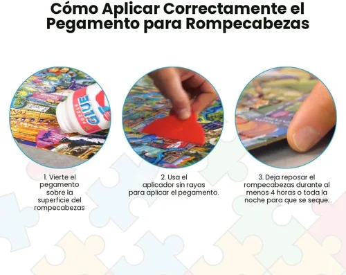 Vista 5 de MasterPieces – Pegamento para rompecabezas con esparcidor de plástico ancho, fácil de aplicar, se seca rápido y transparente, protege rompecabezas
