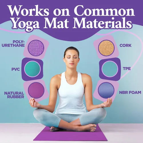 Vista 9 de Durabasics Spray limpiador para esterillas de yoga, aroma a lavanda, paquete de 2 (4 onzas cada uno) con toalla de microfibra, limpiador en aerosol