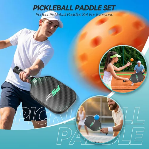 Vista 7 de Pickleball Paddles Set of 2 - USAPA Approved Fiberglass Pickleball Paddles Set with 2 with SRT Pro Polymer Honeycomb Core, 4 High-Performance