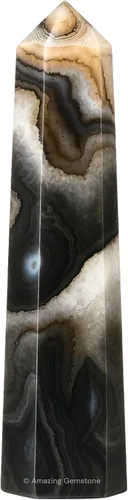 Vista 142 de Amazing Gemstone Torres de cristal de pirita, obelisco de punta de cristal curativo natural para curación de reiki y rejilla de cristal