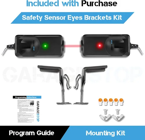 Vista 5 de 41A5034 Kit de sensores de seguridad para ojos y soportes, compatible con Craftsman Liftmaster Sears Chamberlain - Abridores de puerta de garaje