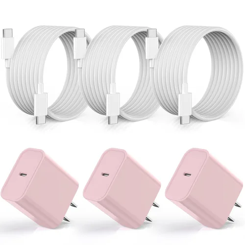 Vista 12 de Certificado Apple MFi: cargador rápido USB C de 20 W para iPhone 17, 16, 15, paquete de 3 cables de carga rápida tipo C de 6 pies para iPhone 17/17