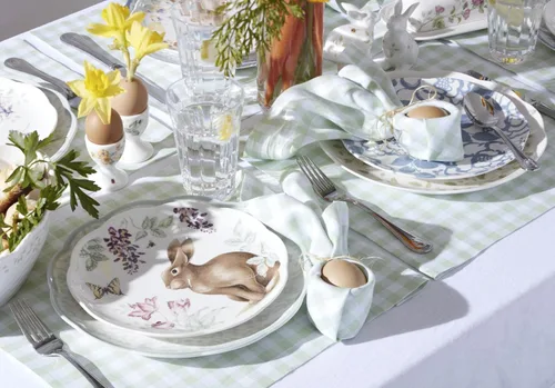 Vista 8 de Lenox, Juego de vajilla Butterfly Meadow Bunny de 4 piezas, servicio para 4, apto para microondas y lavavajillas, platos de porcelana, platos
