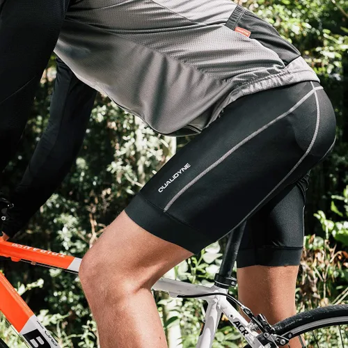 Vista 6 de Qualidyne - Shorts de ciclismo para hombre, con acolchado 3D, secado rápido y cómodos