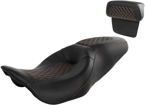 Vista 9 de Asiento de pasajero de 2 piezas para Harley Touring Road King Street Glide Electra Glide Road Glide 2009-2023