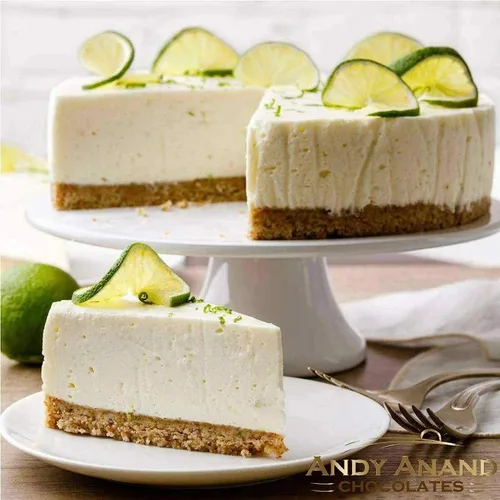 Vista 3 de ANDY ANAND CHOCOLATIER Tarta de queso Key Lime de 9 pulgadas, 2 libras, postre cremoso de cítricos hecho con crema real de California, huevos