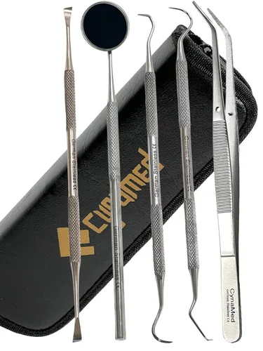 Vista 2 de Herramientas dentales alemanas, removedor de placa para dientes, kit de limpieza de higiene dental, raspador de dientes, limpiador de sarro