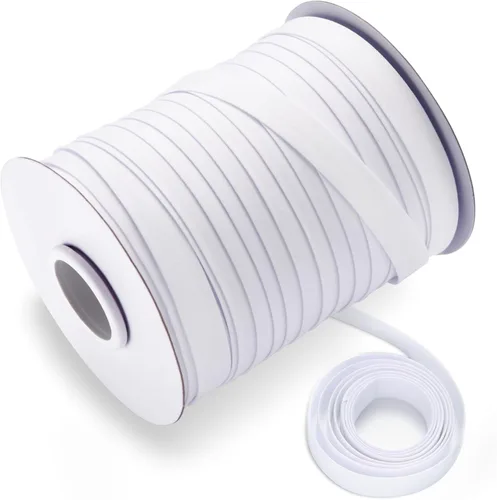 Vista 35 de Cinta al bies de doble pliegue de 1/2 pulgada, cinta al bies de doble pliegue de 55 yardas, carrete continuo a granel para coser ropa, acolchado