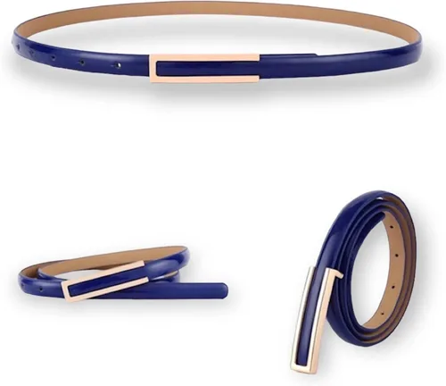 Vista 3 de Cinturón de mujer Moda Elegante Vestido Flaco Charol Cinturones Cintura Cinturón Cinturón Cinturón Aleación Hebilla Oro