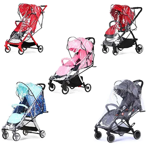 Vista 7 de Funda transparente para cochecito de bebé, universal, impermeable, protector contra el viento, nieve, polvo, con ventilación transpirable