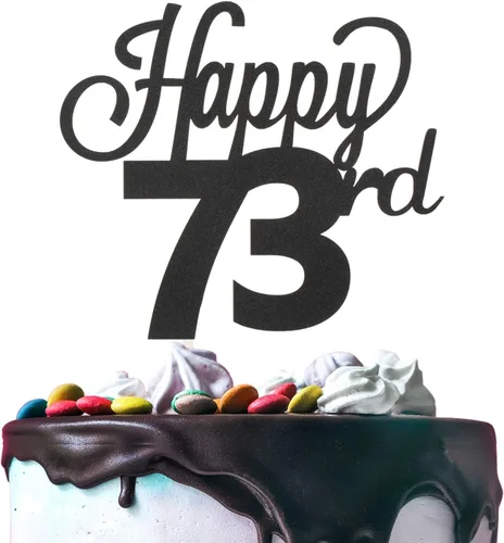 Vista 53 de LINGTEER - Decoración para pastel con texto "Happy Birthday 100", color negro