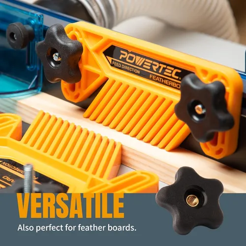 Vista 11 de POWERTEC 72080 Kit de intersección de pista en T de 3 pulgadas, 2 juegos con tornillos para madera y kit de 16 piezas de perilla de pista en T que