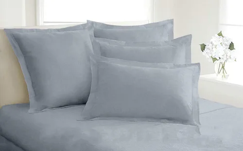 Bluemoon Homes Juego de 2 fundas de almohada de 1000 hilos 100% algodón egipcio, tamaño Queen, color gris plateado