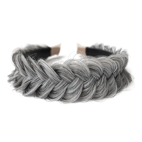 Vista 19 de Banda ancha trenzada para el cabello, accesorios para el cabello, banda elástica antideslizante para mujeres y niñas (A1002)