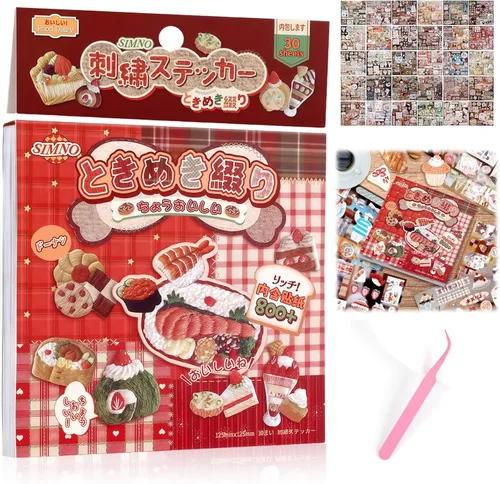 Vista 26 de Tmtains 30 hojas de calcomanías de estilo manga japonés, más de 650 piezas Heisei retro lindos libros temáticos estilo coreano, calcomanías