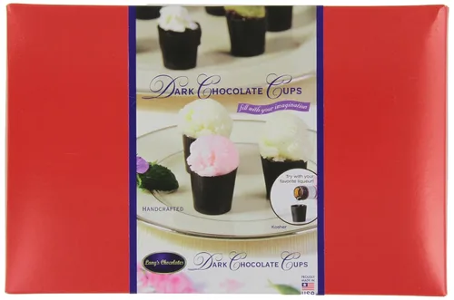 Vista 24 de Lang's Chocolates Tazas de chocolate negro – Sin lácteos, sin gluten, Kosher y certificado lácteo – Añadir mousse, postre o licor – Perfecto