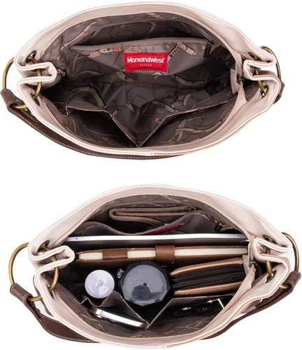 Vista 5 de Montana West Monederos para mujer, bolsos de hombro Hobo con cremallera